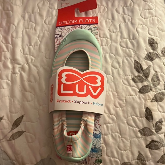 1/$10 or 2/$15 LUV DREAM FLATS Fiesta Stripe Mint Euro size 30 (12.5) - Picture 2 of 5